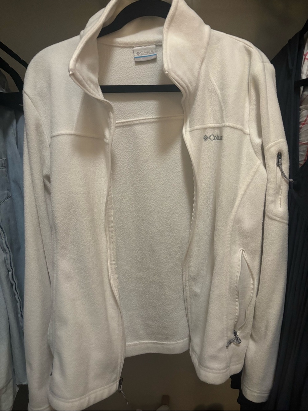 Columbia Cream Full-Zip Fleece Jacket
